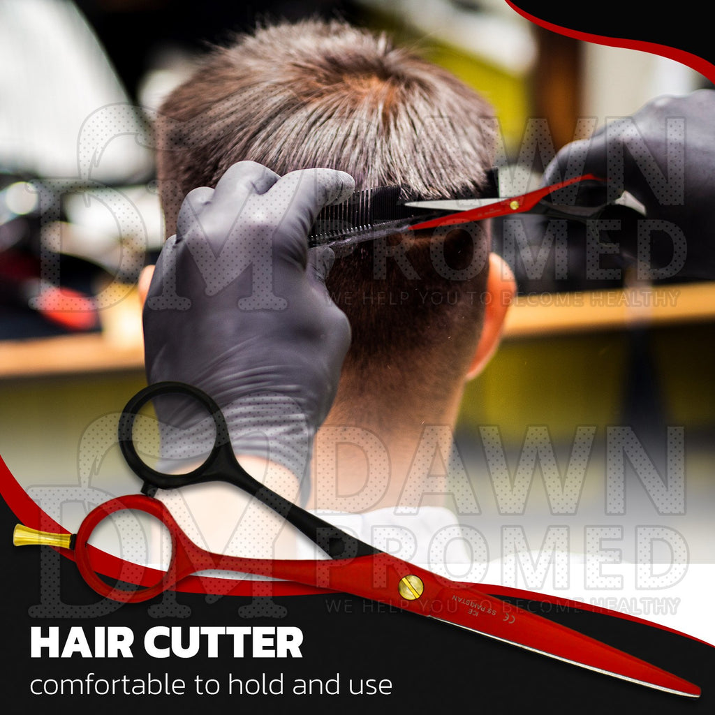 Matte Red & Black Hair Cutting & Thinning Scissors Set 6-inch Professional Shears