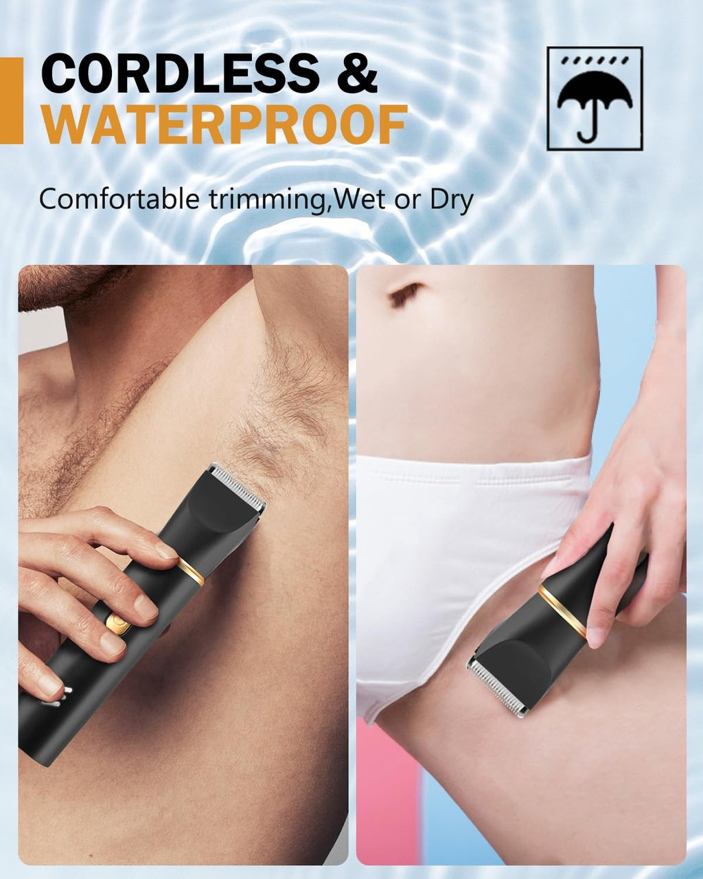 Men's 3-in-1 Waterproof Body Hair Trimmer – USB-C Rechargeable