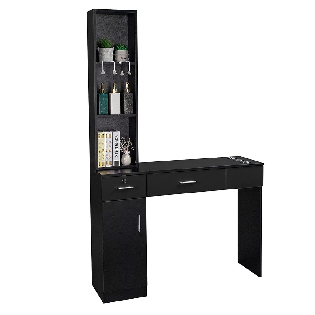 Salon Storage Cabinet with Lockable Drawers Hair Styling Station Furniture