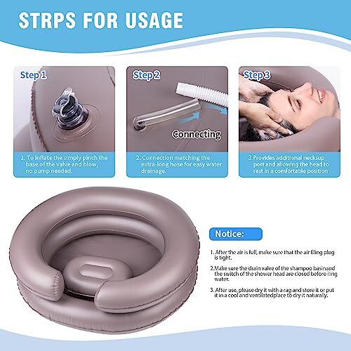 Portable Inflatable Hair Washing Basin for Bedridden & Elderly Care