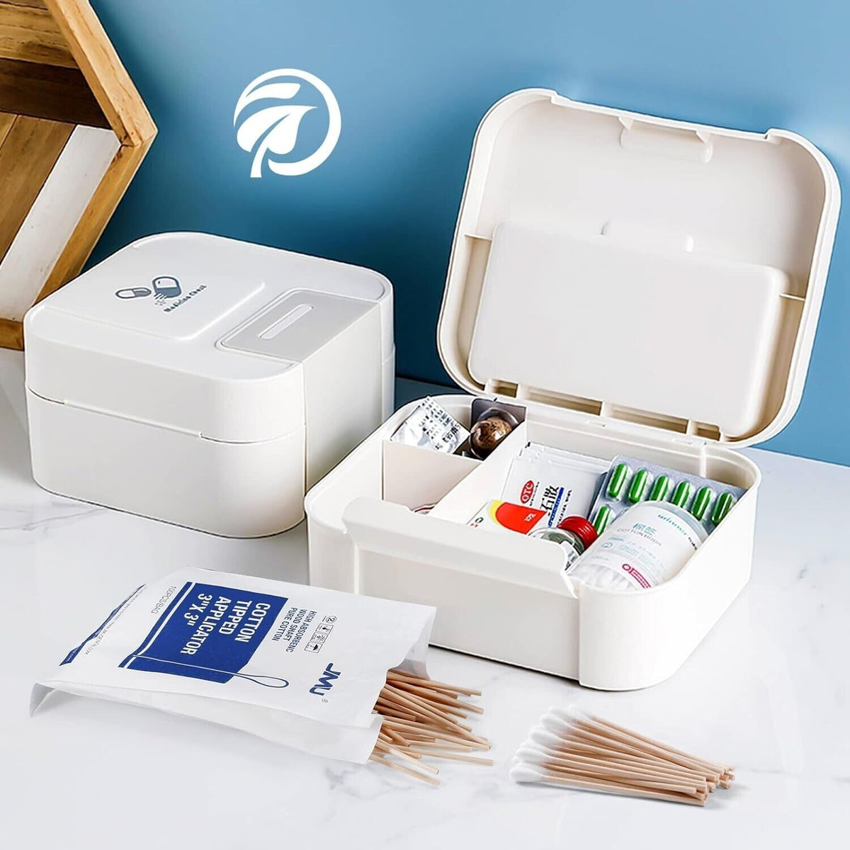 1000Pcs Cotton Swab Applicators with Wooden Handles - 3 Inch Long, Ideal for Wound Care & Precision Cleaning