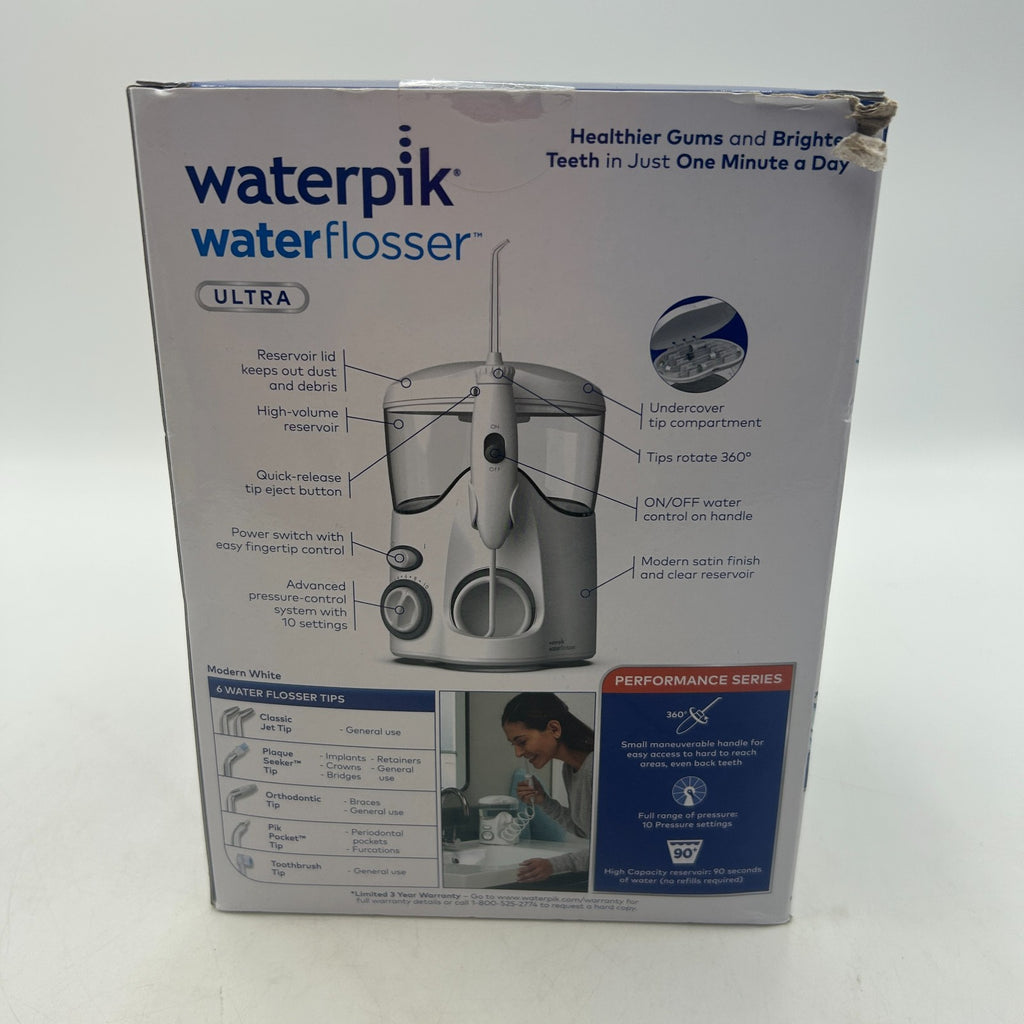 Waterpik Ultra Water Flosser with 10 Settings & 6 Tips - New