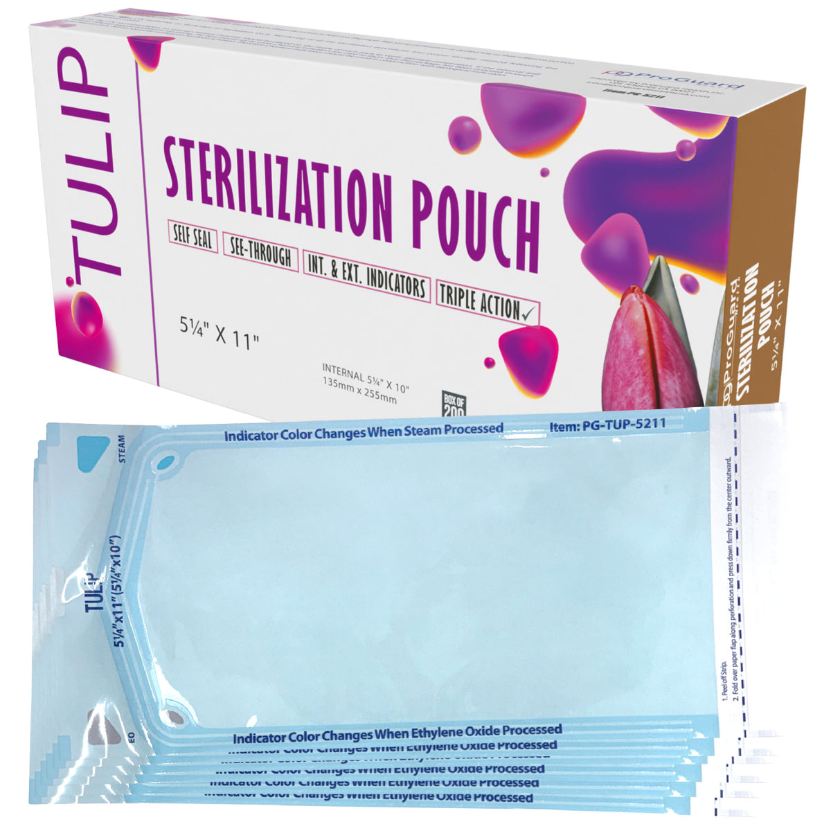 Sterilization Pouches 5.25 x 10 Inch Self-Sealing Autoclave Bags Bulk of 2000