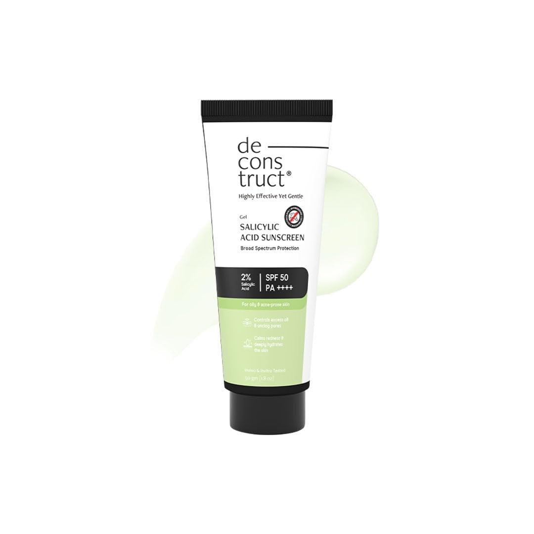 Deconstruct Salicylic Acid Sunscreen SPF 50 PA++++ for Oily & Acne-Prone Skin 50g