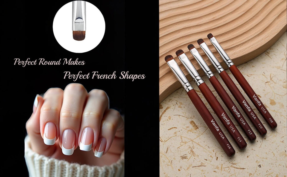 French Nail Brush for Gel Polish - Clean Up Tool for Flawless French Tips - Pack of 2