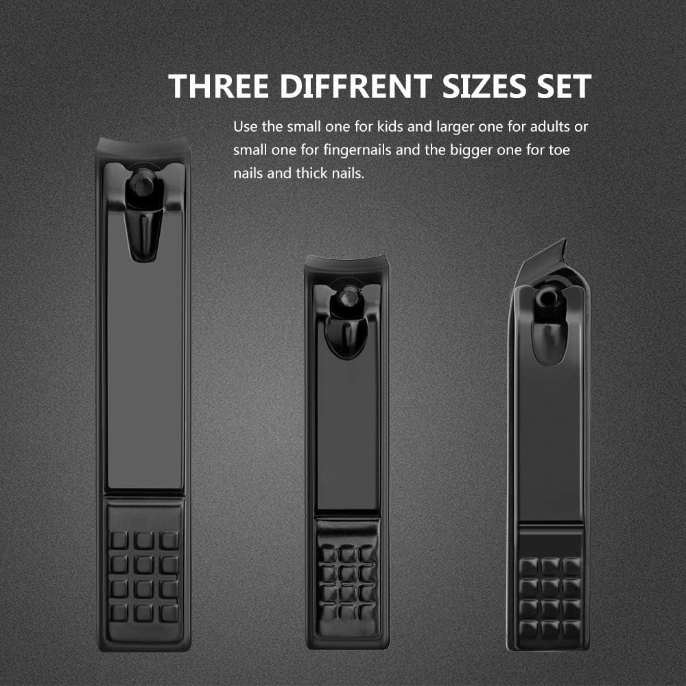 3-Piece Nail Clippers Set - Stainless Steel Manicure & Pedicure Tools
