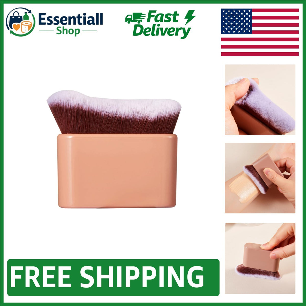 Multi-Purpose Makeup Brush with 20,000 Bristles for Foundation Blush and Tanning