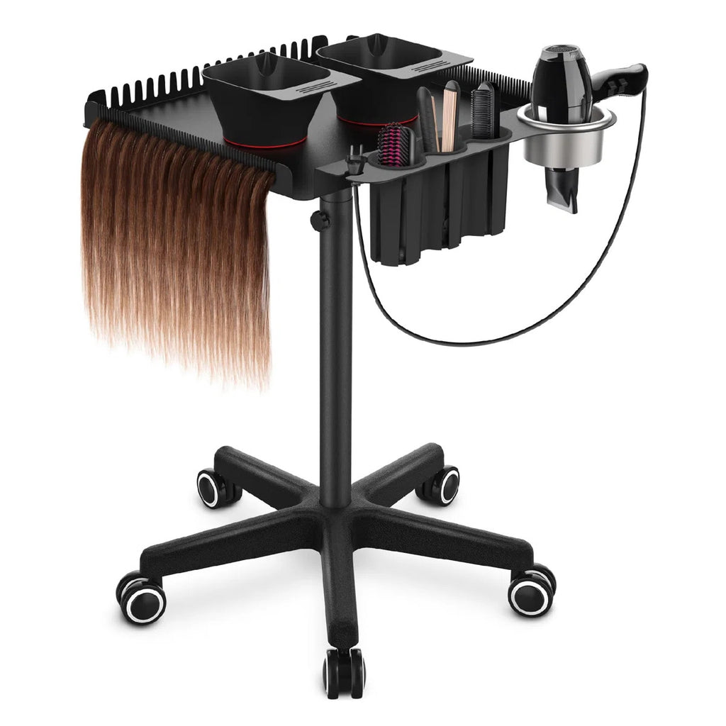 Salon Metal Hairstylist Tray with 360° Rotation for Barber Chairs