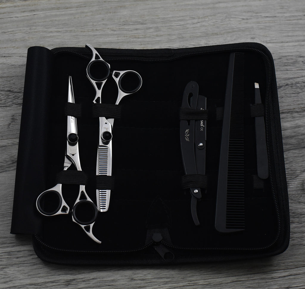 Japanese Stainless Steel Hair Cutting Shears Set for Barbers and Stylists - 6.5 Inch Professional Scissors Kit
