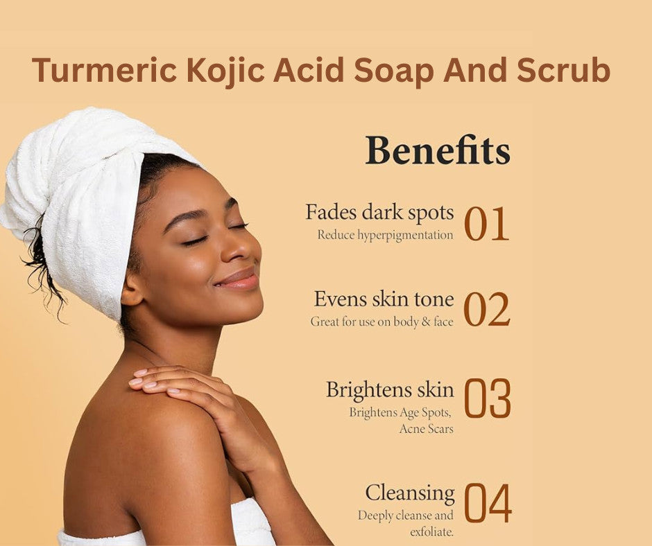 Kojic Acid Dark Spot Remover Soap & Scrub Set - Brightening Skin Care