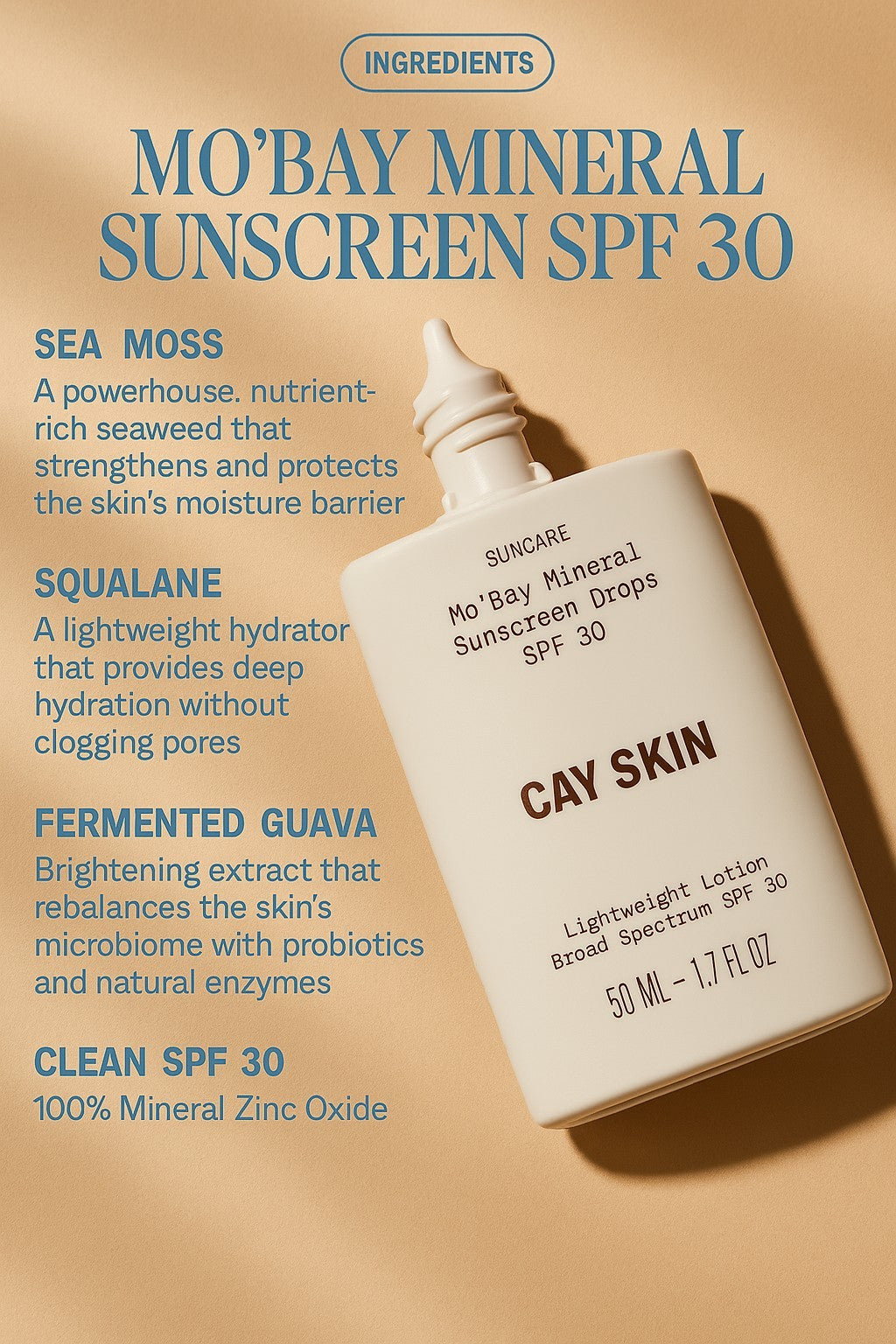 Mineral Face Sunscreen Drops SPF 30 - 1.7 oz, Broad Spectrum Sun Protection