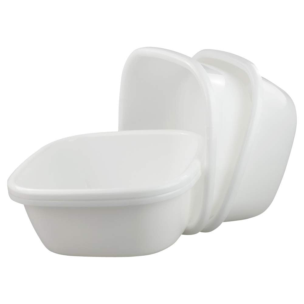 4 Pack 12 Quart Plastic Wash Basins - Dish Washing Tubs, White Kitchen Utility Buckets
