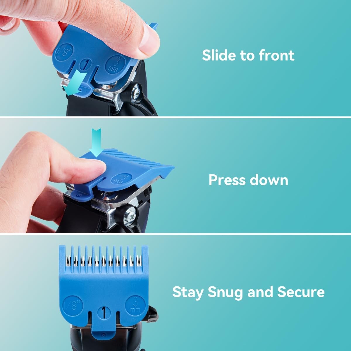 Professional Hair Clipper Guard Set 10 Color-Coded Replacement Combs