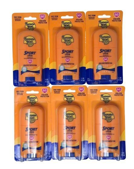 SPF 50+ Broad Spectrum Sunscreen Stick for Active Outdoors 1.5oz 6 Pack