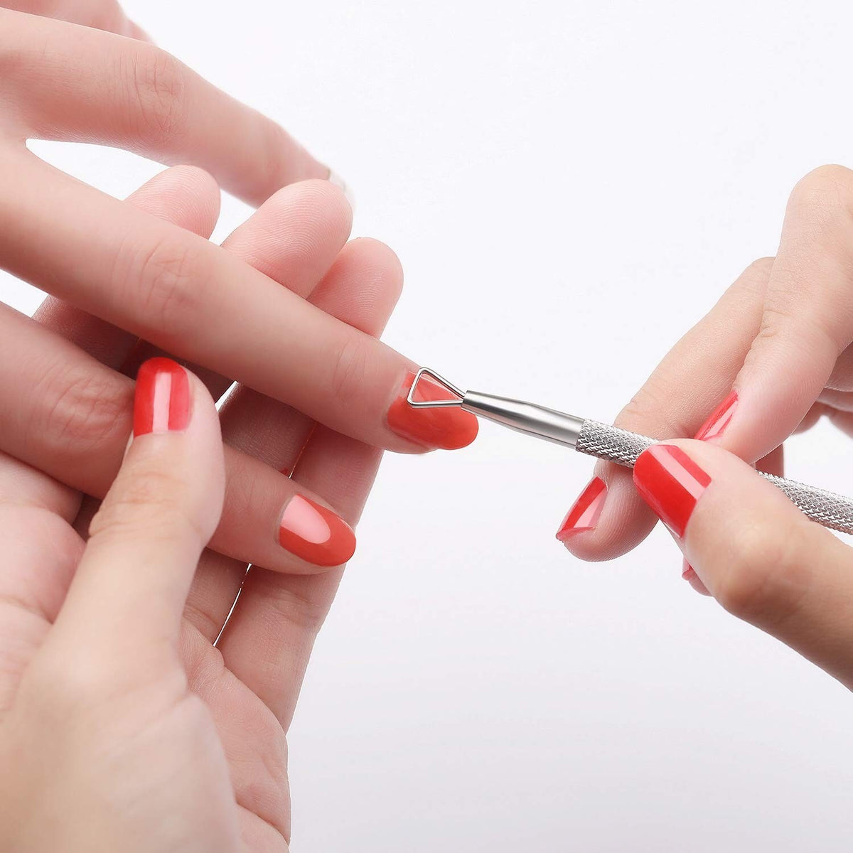 Professional Cuticle Trimmer with Pusher and Cutter - Silver 3-Piece Set