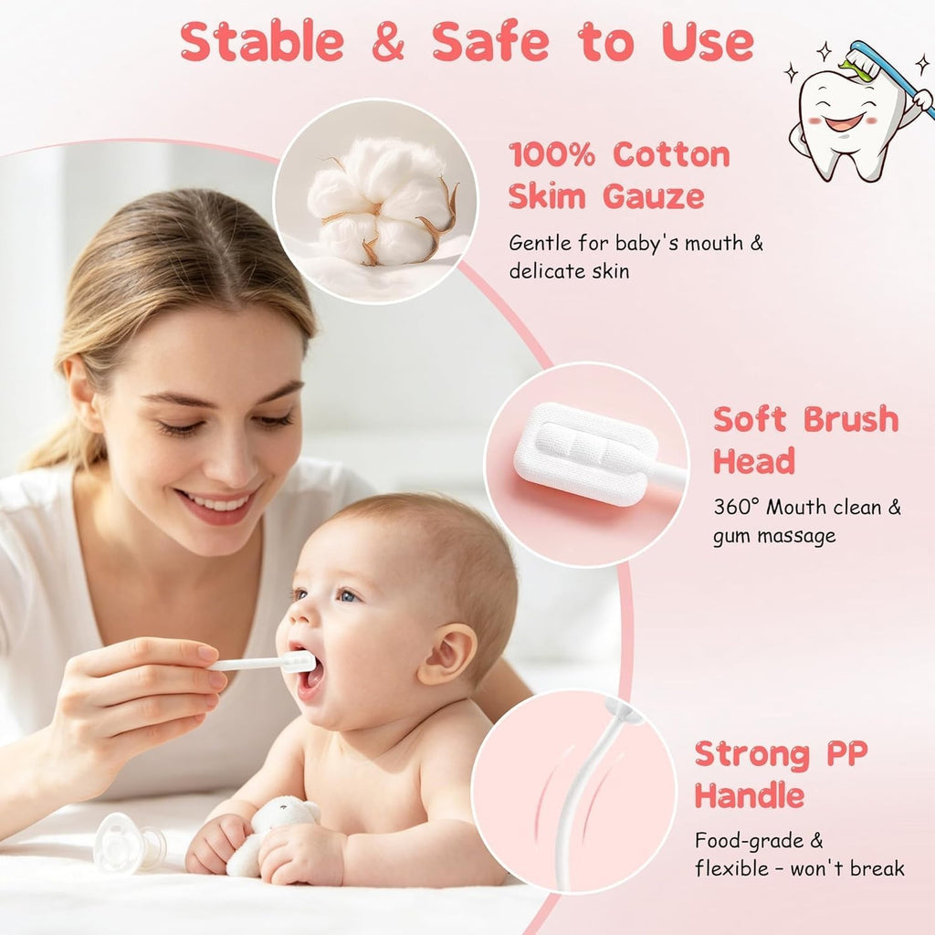 Disposable Baby Toothbrush & Tongue Cleaner 52Pcs Gentle Oral Care Set
