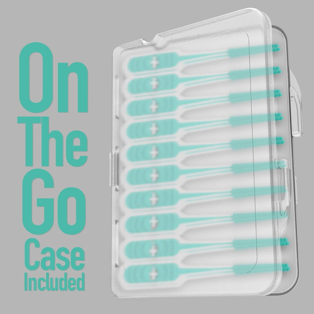 Dental Picks Mint Floss Picks 100 Count - Flexible Rubberized Interdental Cleaners