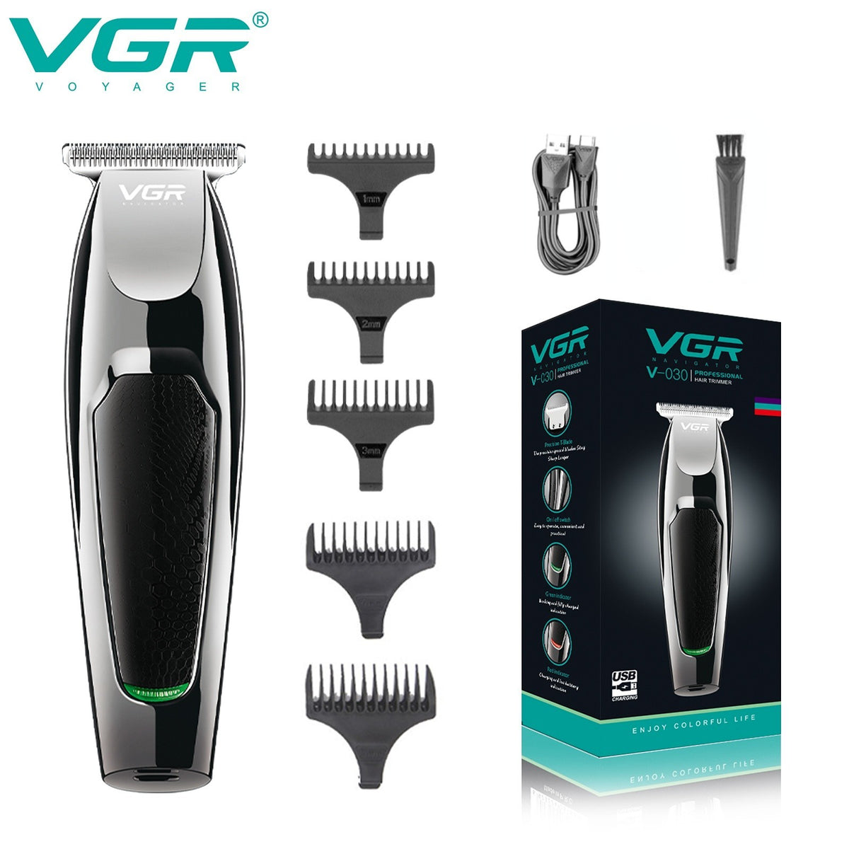 Cordless Hair Trimmer Men’s Edger Clipper with Stainless Steel Blade
