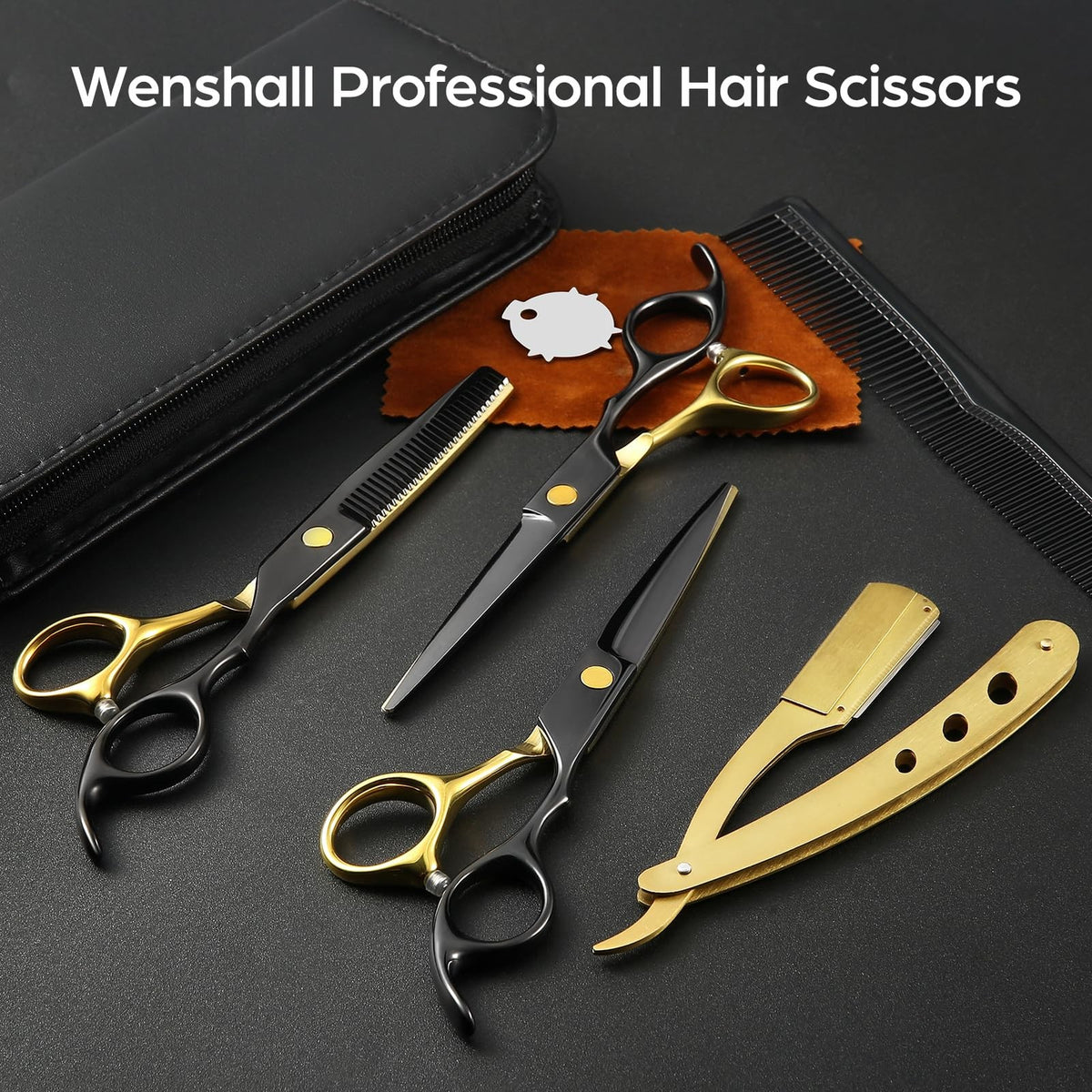 Professional Hair Thinning Scissors Set 6.89 Inch Japanese Stainless Steel