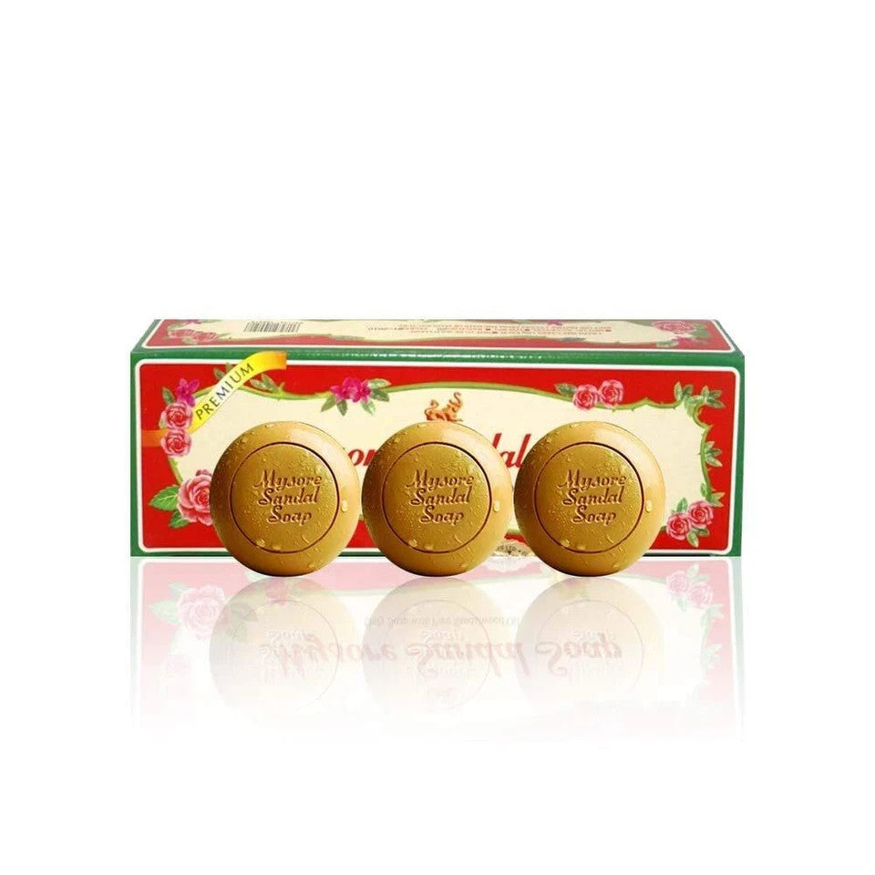 Mysore Sandal Soap 150g Pack of 3 - Natural Moisturizing Bar for Glowing Skin