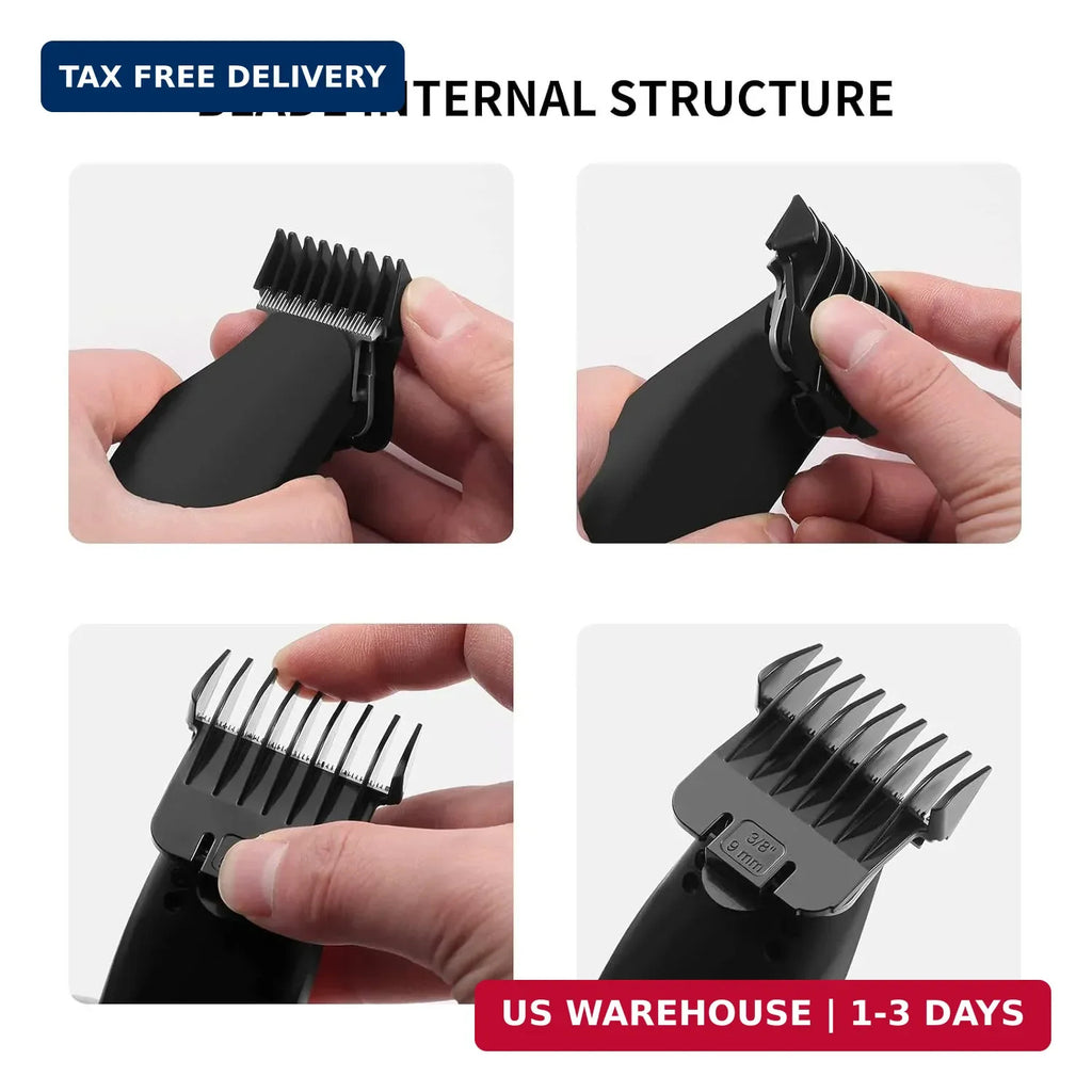 4 Pack T Outliner Guard Attachments for Andis Clippers - Close Trim, Black