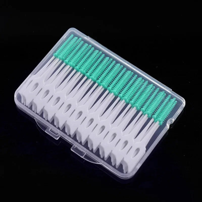 200PCS Silicone Interdental Brushes Floss Picks Teeth Cleaning Tool