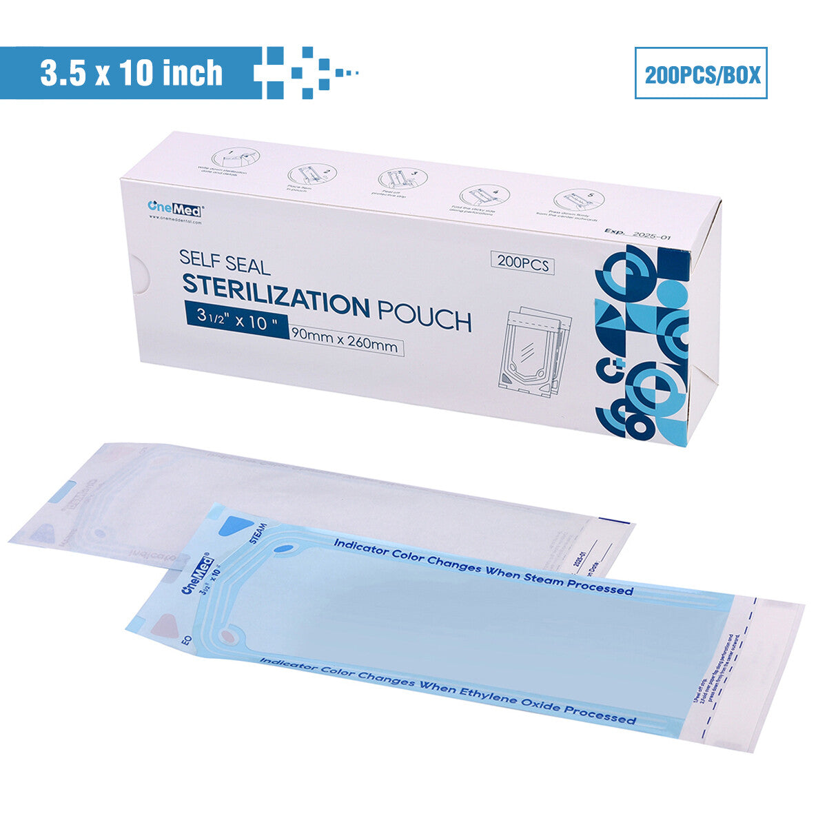 Dental Self Seal Sterilization Pouches Autoclave Bags - Multiple Sizes
