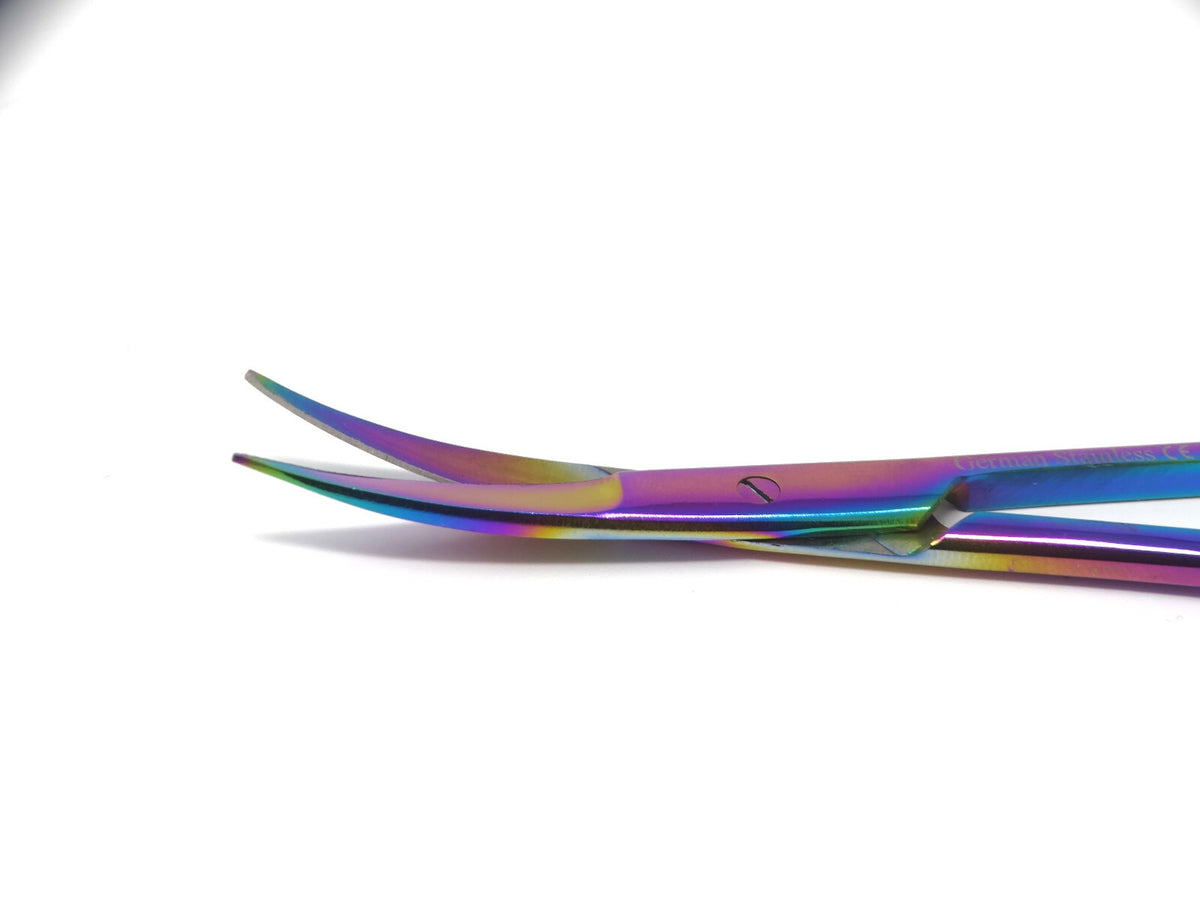 Facial Hair Scissors - Titanium 4.5 Inch Grooming Shears for Beard Mustache Nose Hair Trimming