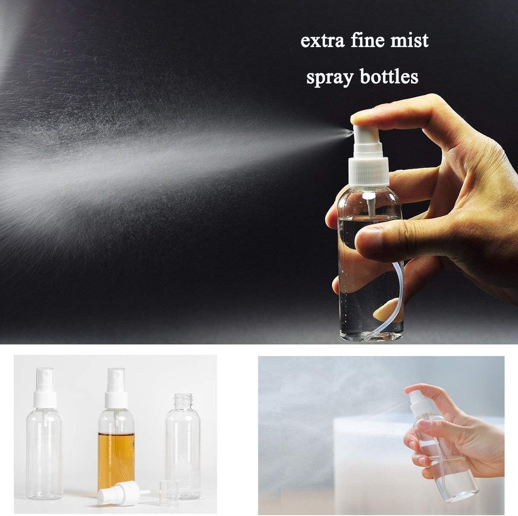 Refillable Travel Spray Bottles Set - 3 Pack, 80ml Clear Reusable Containers