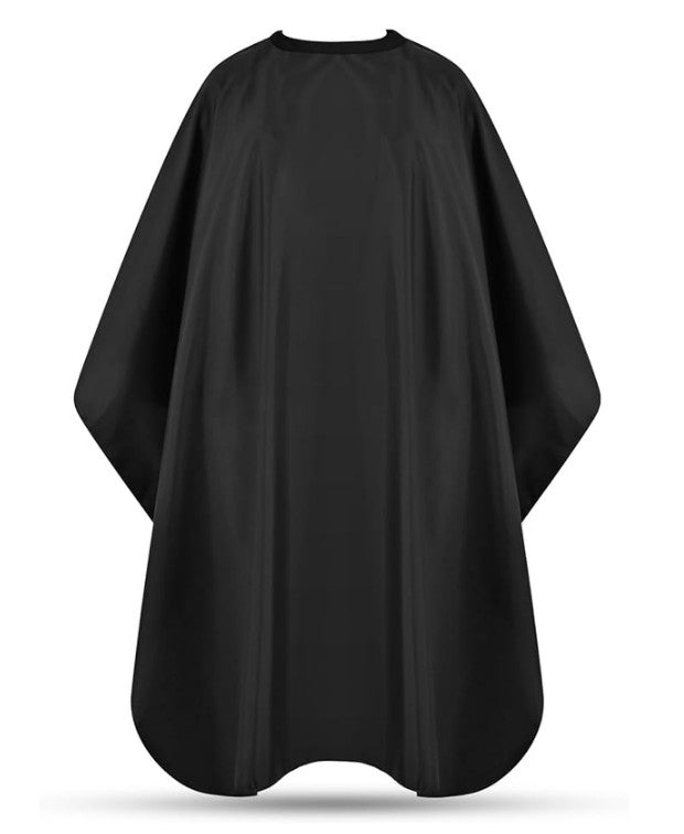 Professional Hair Cutting Cape Black 57x51 Inches with Adjustable Snap Closure for Salon & Home Use