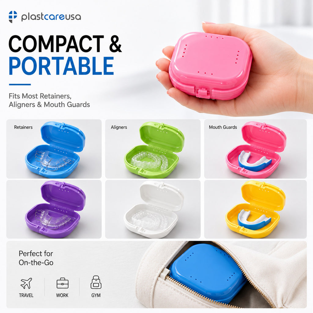 Dental Retainer Case Storage Box for Invisalign Teeth - Hygienic & Portable
