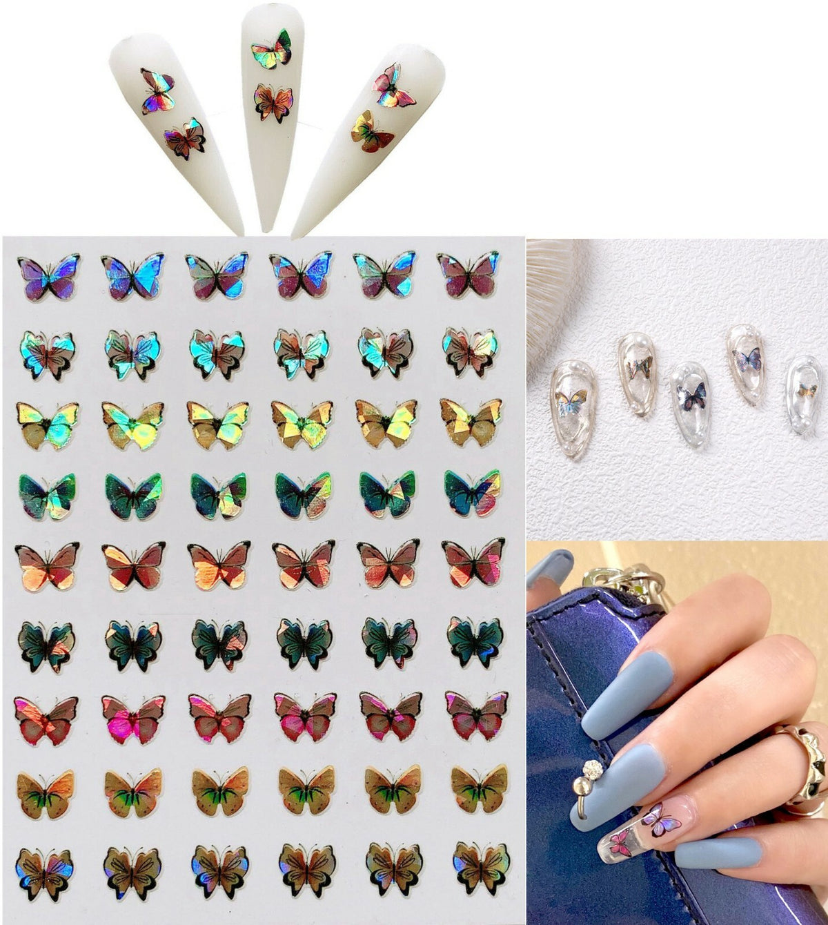3D Nail Sticker Decal Set for Nail Art DIY Waterproof Nail Decor - US Stock