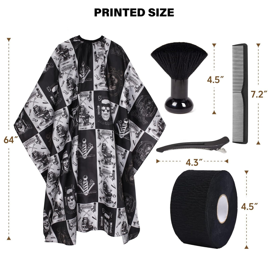Waterproof Hair Cutting Cape with Neck Strip & Barber Accessories Set