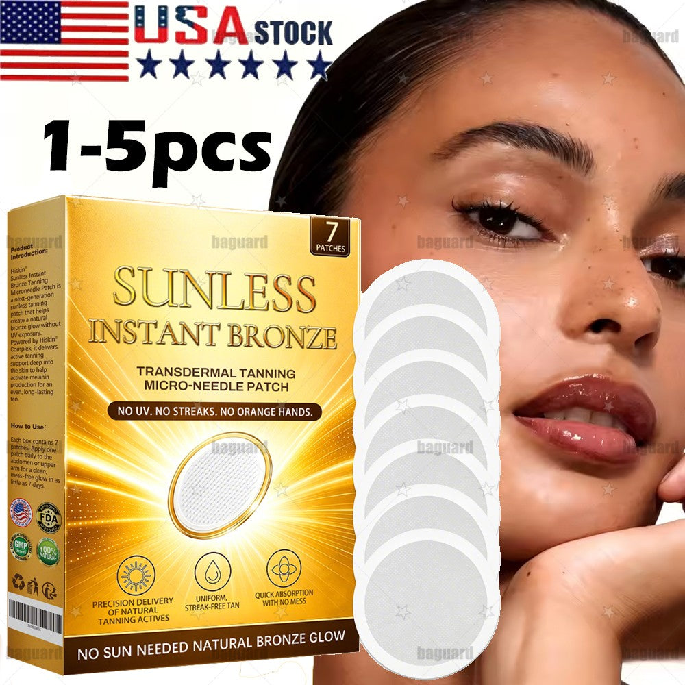 Sunless Natural Glow Tanning Patches - Enhances Tan & Brightens Skin - 1-5 Pack