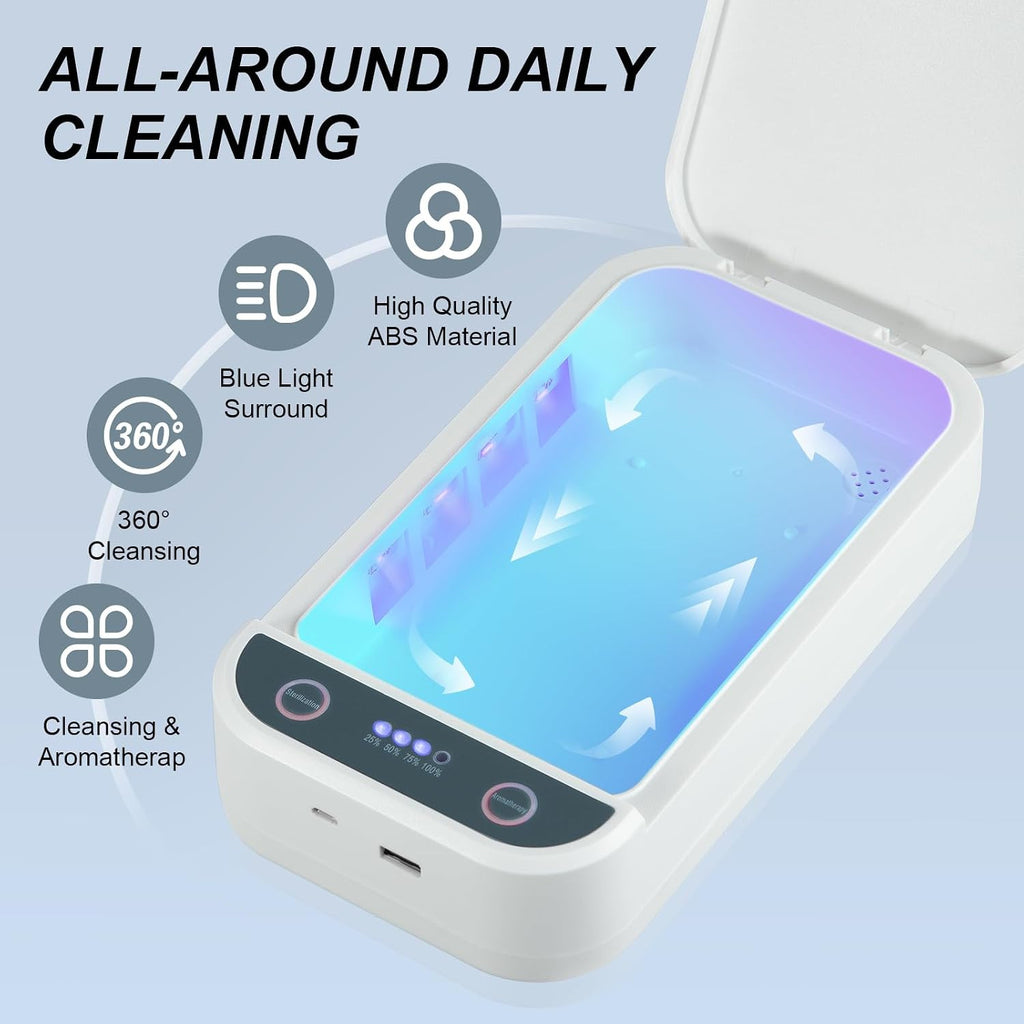 Portable UV Nail Tool Sterilizer Box with USB, Jewelry & Phone Sanitizer