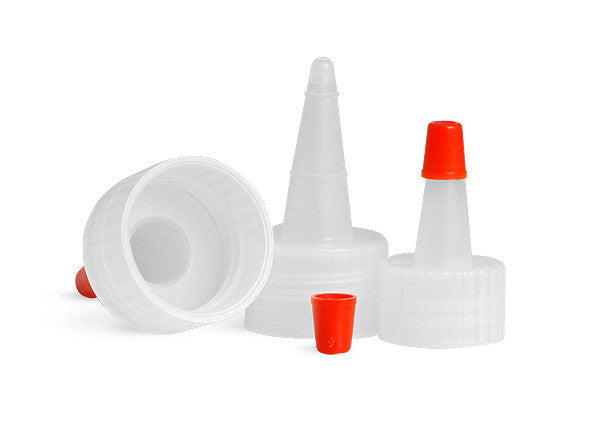 Plastic Bottle Dispensing Caps with Tips - 24-410 Size, Multiple Variants