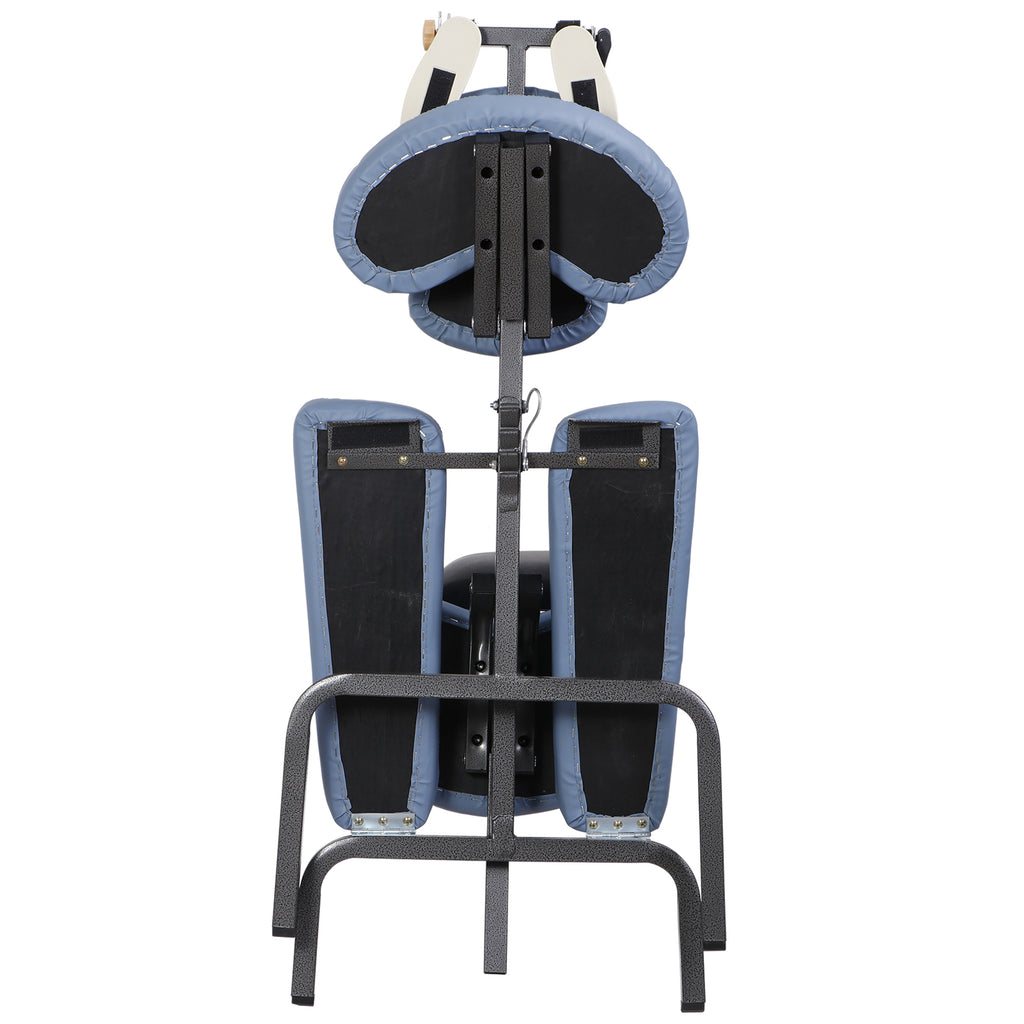 Portable Folding Massage Chair with PU Leather - Black & Blue
