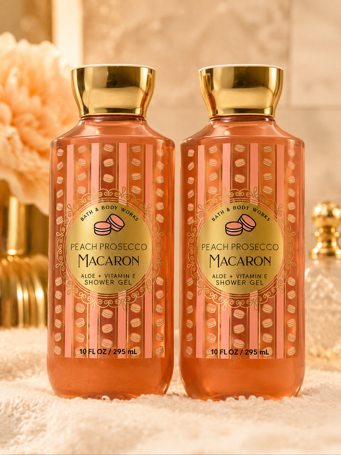 Bath & Body Works Peach Prosecco Macaron Shower Gel 10 oz - Body Wash