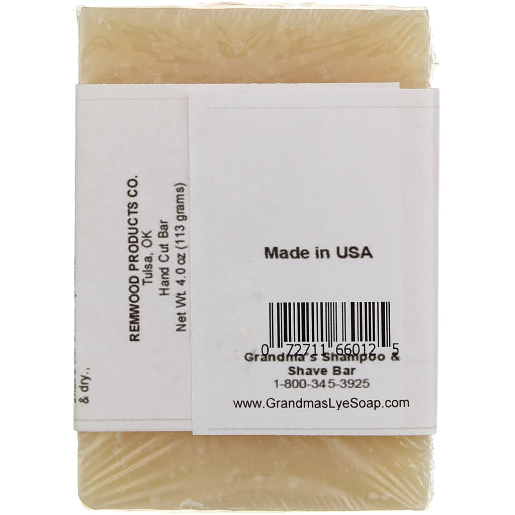 2 Pack Natural Shampoo & Shave Bar - Gently Cleans & Protects Skin and Hair, 4.6 oz