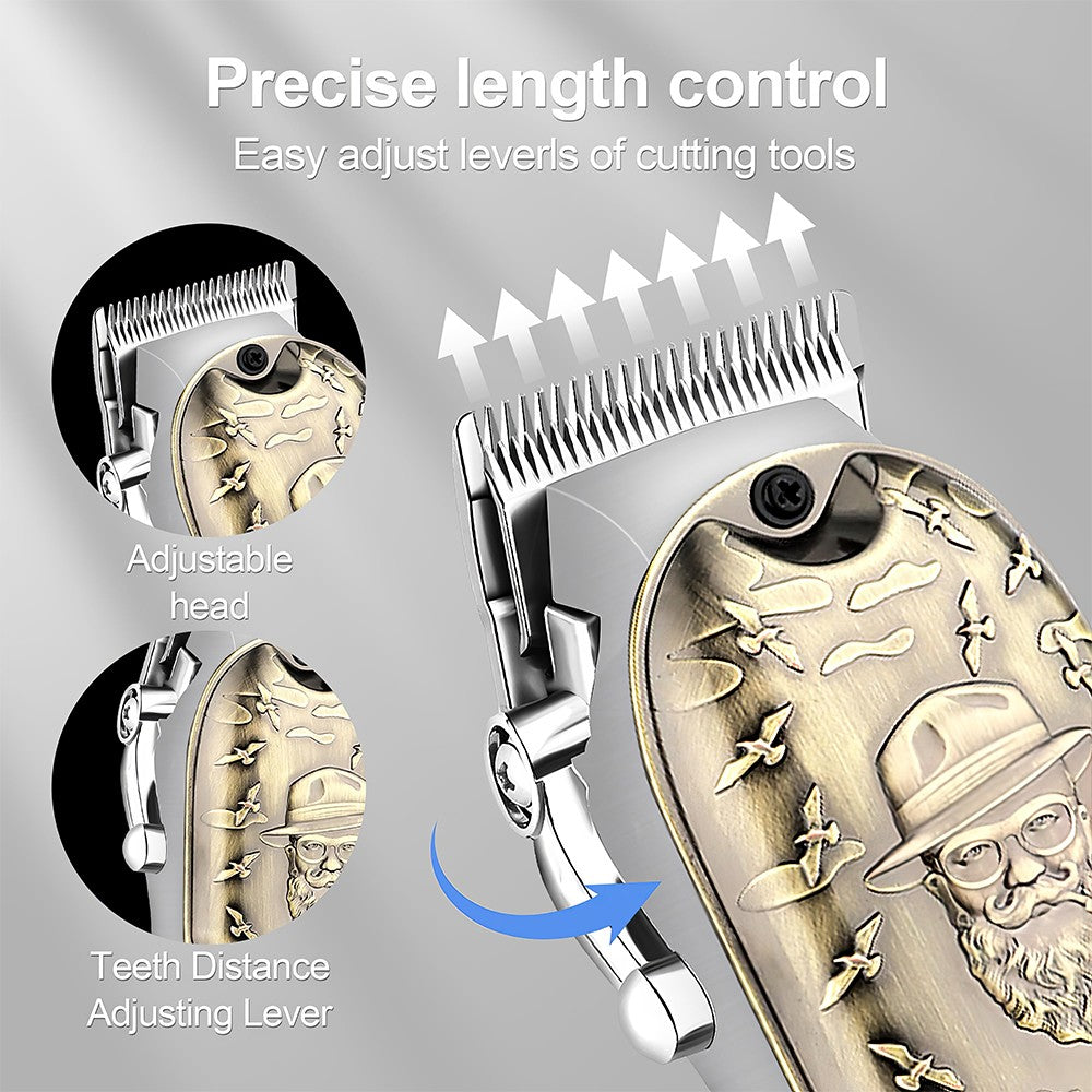 Men's Cordless Hair Clipper Set with LED Display and Beard Trimmer