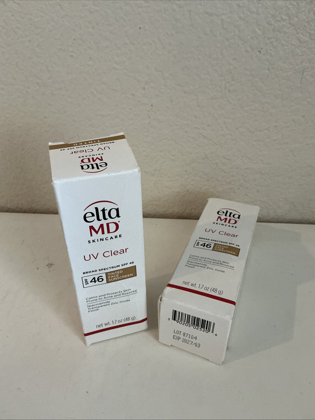 2-Pack SPF 46 Facial Sunscreen - UV Clear, 1.7 oz Each, New in Box