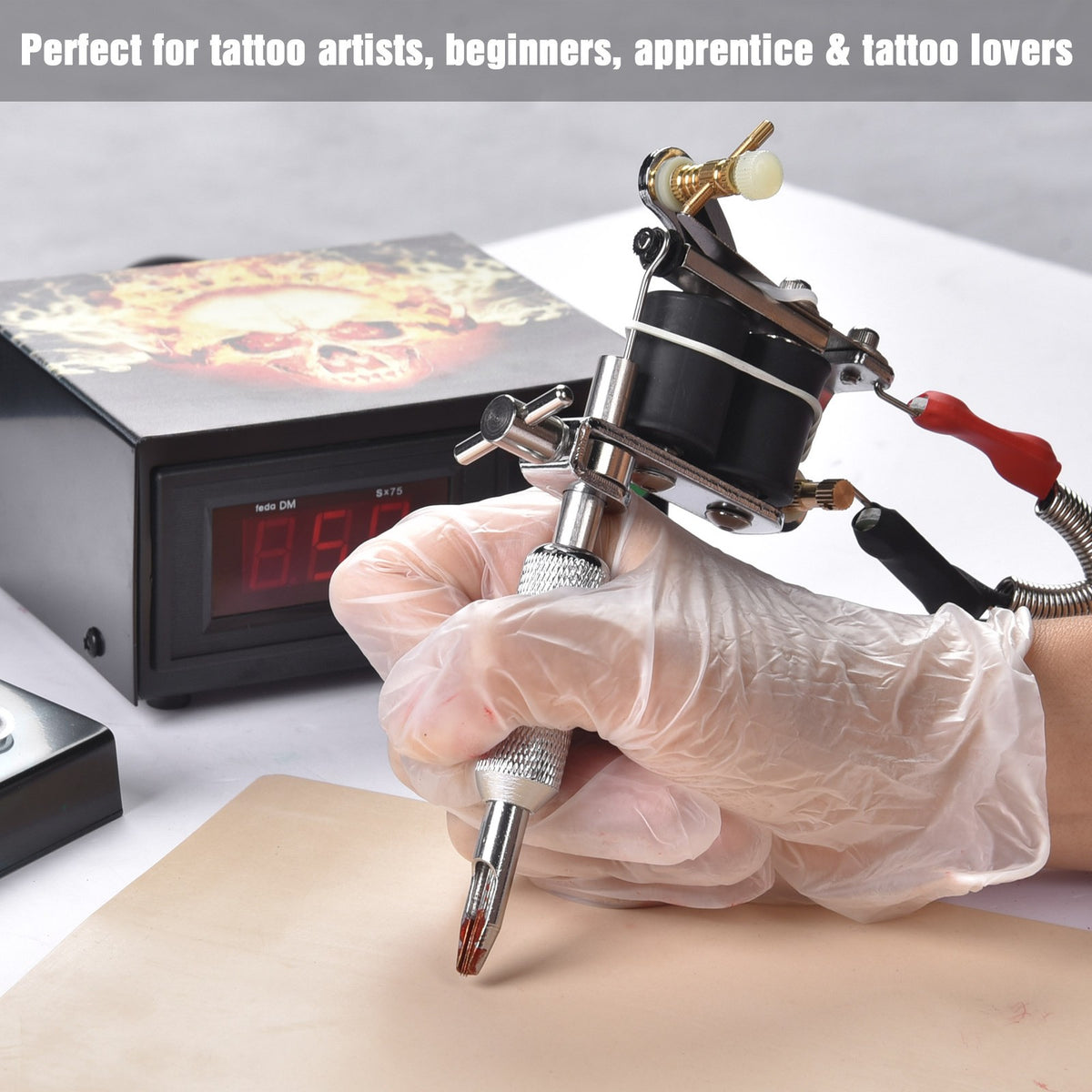 Complete Tattoo Machine Kit with 4 Guns, Power Supply, Needles & Case