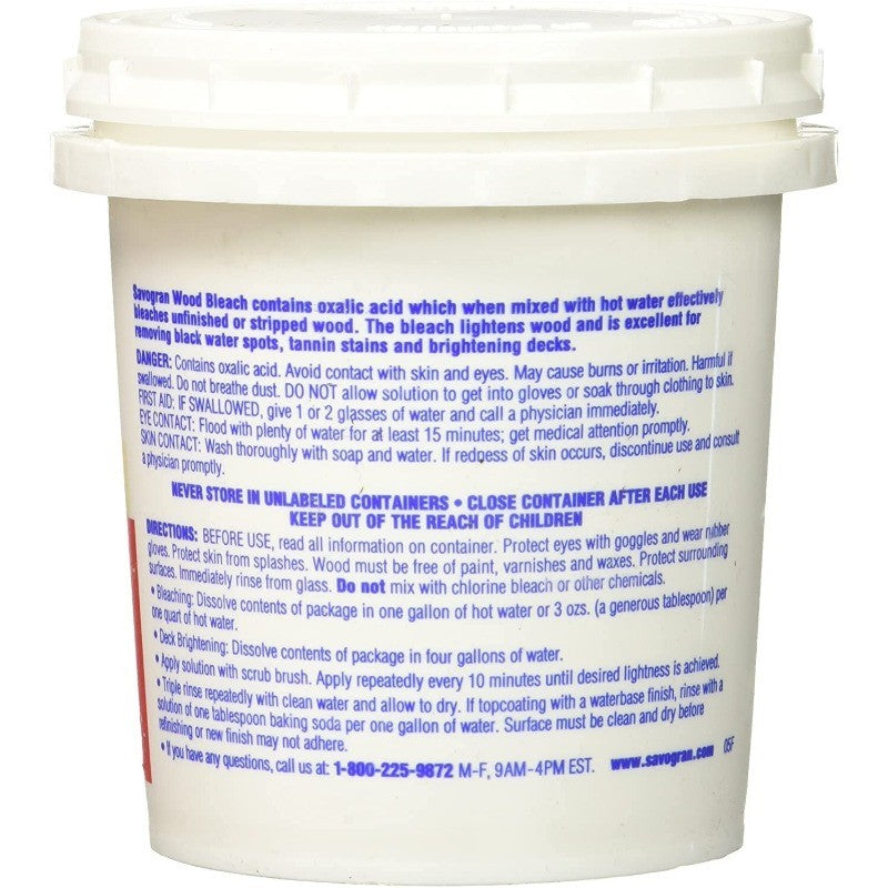 Wood Bleach Powder 12 oz - Unfinished & Stripped Wood Brightener, 6 Pack