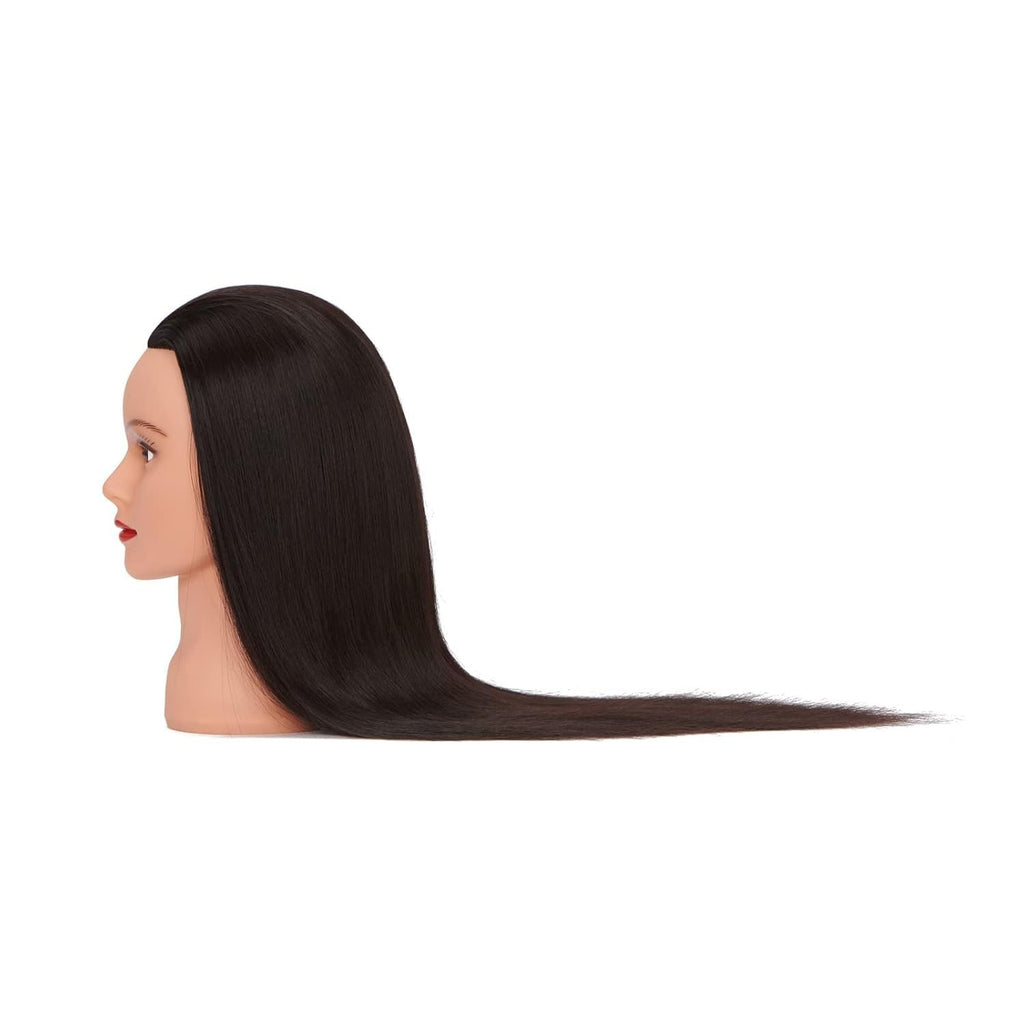 Cosmetology Training Doll Head 26-28 Inch Mannequin with Synthetic Hair