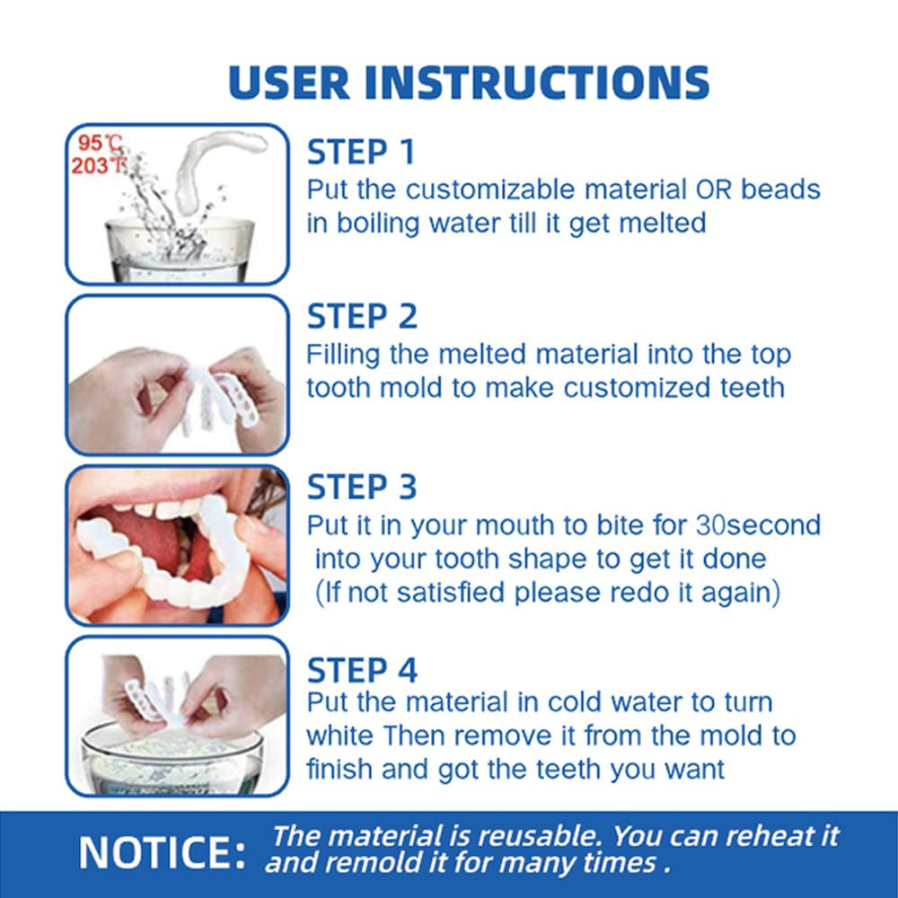 Denture Veneer Kit for Dentures & Orthodontics - Reusable Dental Care Set