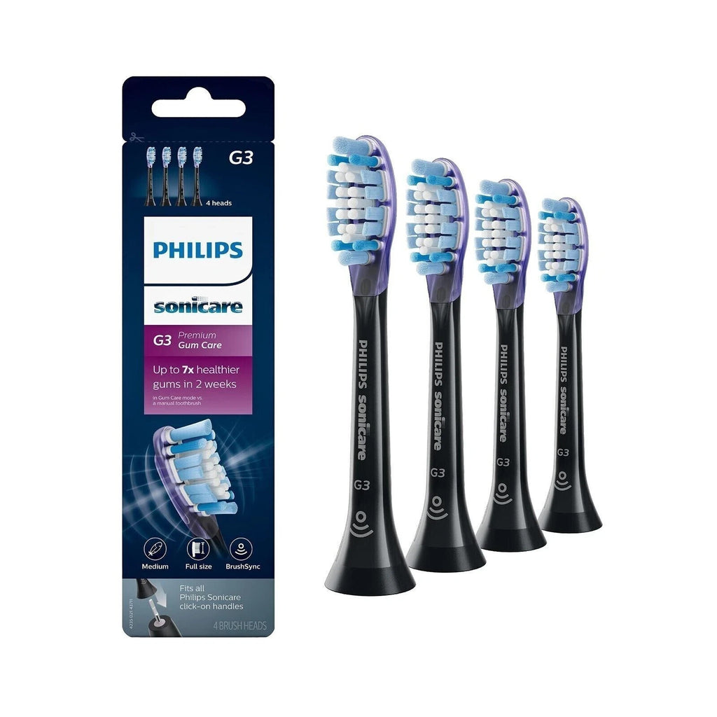 Black G3 Premium Gum Care Toothbrush Replacement Heads for Sonicare