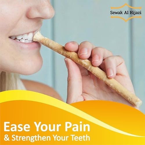 Natural Miswak Toothbrush Set - Organic Wooden Chewing Oral Care 6 Pack