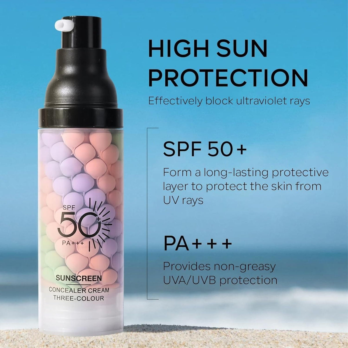 SPF 50 Color Correcting Face Sunscreen & Moisturizer - Hydrating Makeup Primer