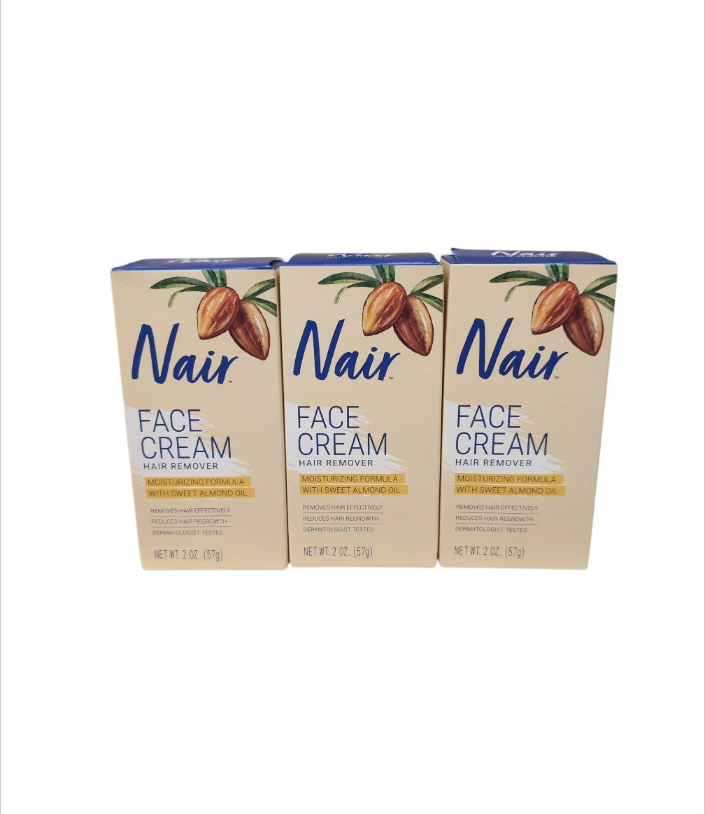 Nair Hair Remover Face Cream Set - Moisturizing 2 Oz Each - Pack of 3