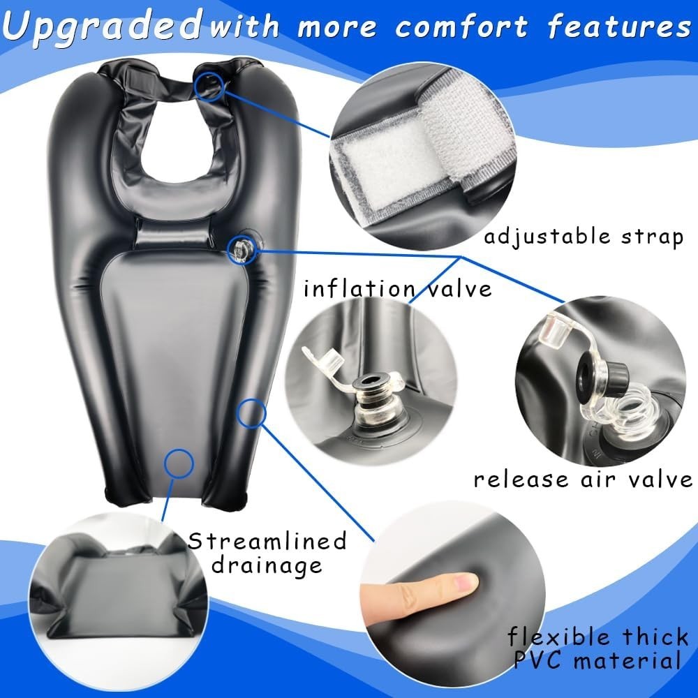 Inflatable Shampoo Basin for Bedridden Patients, Portable Hair Washing Tool